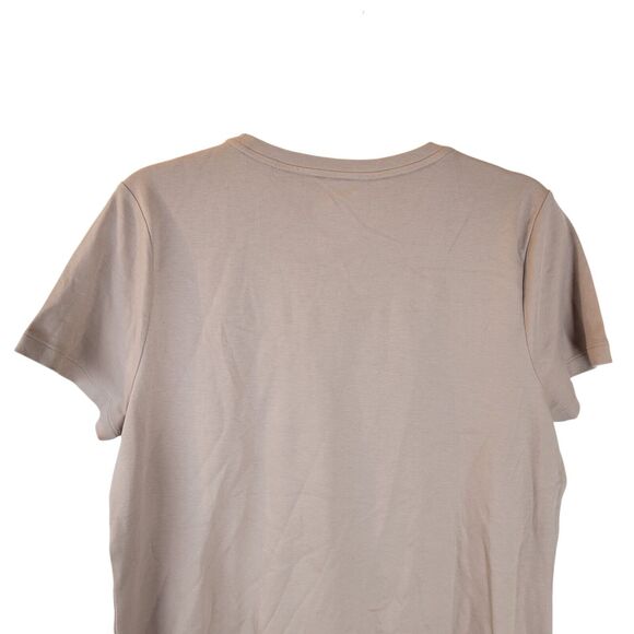 Isaac Mizrahi Womens Sz L Tan Solid Short Sleeve T-Shirt - Picture 11 of 12